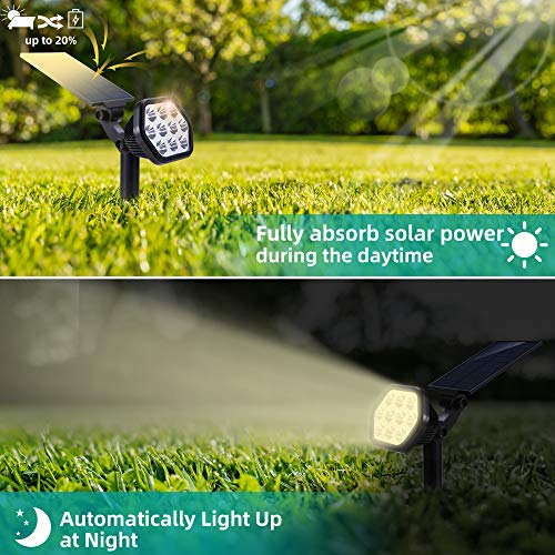 Nekteck Solar Lights Outdoor,10 Led Landscape Spotlights Solar Powered Wall Lights 2-In-1 Wireless Adjustable Security Decoration Lighting For Yard Garden Walkway Porch Pool Driveway #TOP1