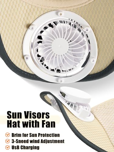 Image of Yaomiao 2 Pcs Solar Baseball Cap with Fan Unisex Sun Protection USB Charging Fan Mesh Hat for Summer Outdoor