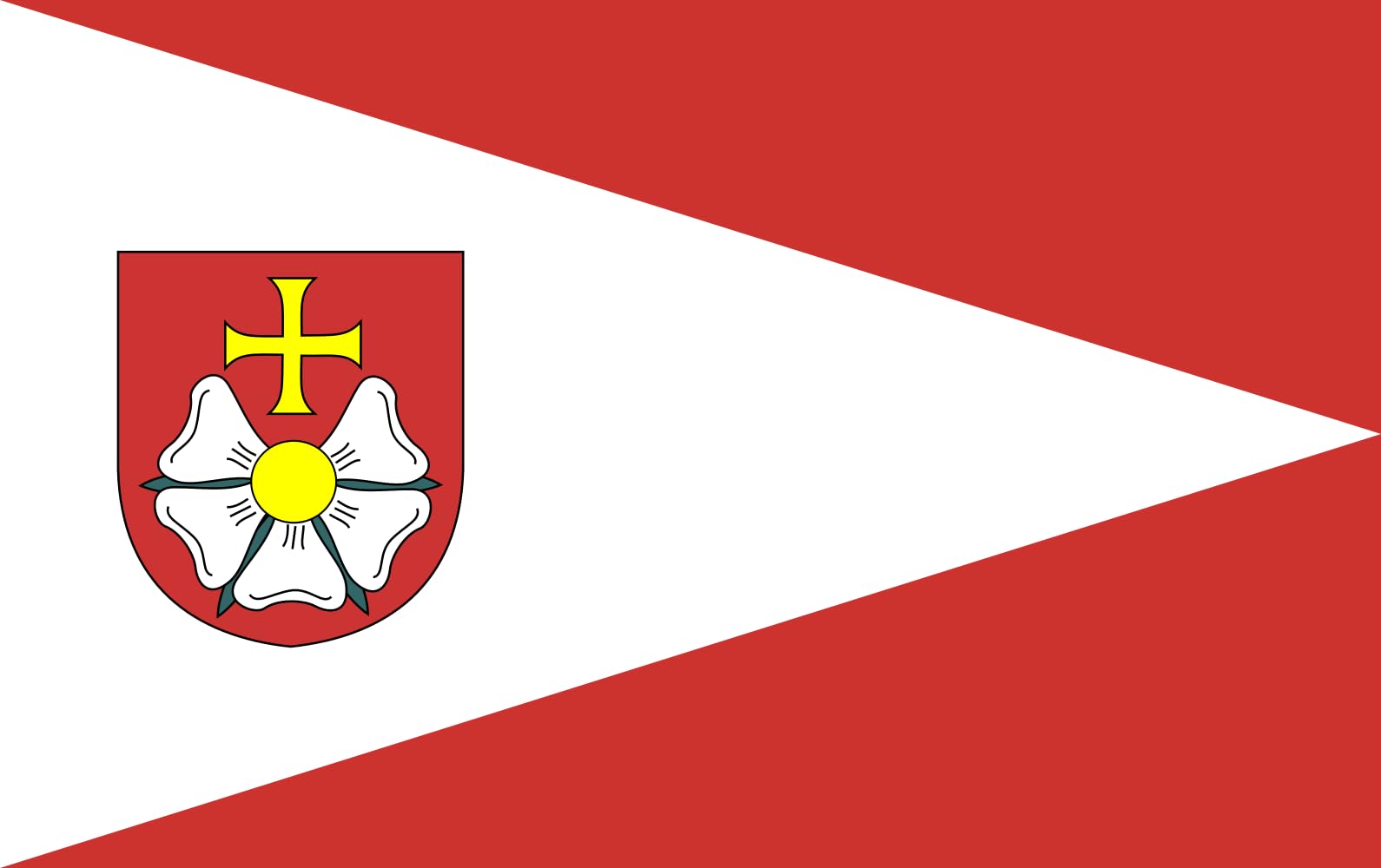 Drapeau Large POL gmina Burzenin résistant aux intempéries extérieures