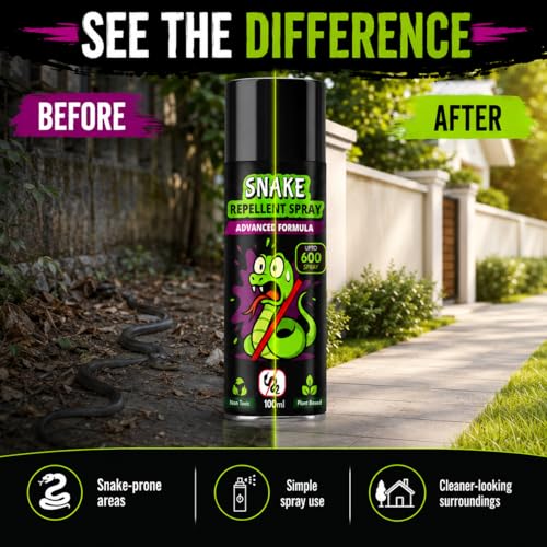 Image of Herbal Snake Repellent Spray 100ml | Plant-Based Non-Toxic Snake Deterrent | Up to 600 Sprays for Indoor & Outdoor Use | Garden, Farm, Home & Warehouse Protection (Pack Of 2)