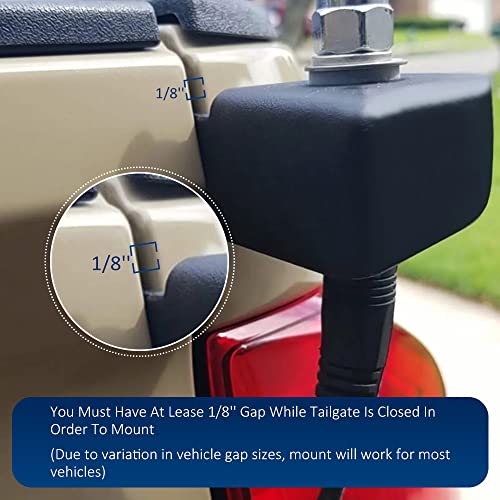 Image of Tacoma Tailgate Pods Mount CB Antenna LED Whip Light Bracket | Compatible with 3rd Gen Toyota Tacoma 2016+, Passenger Side