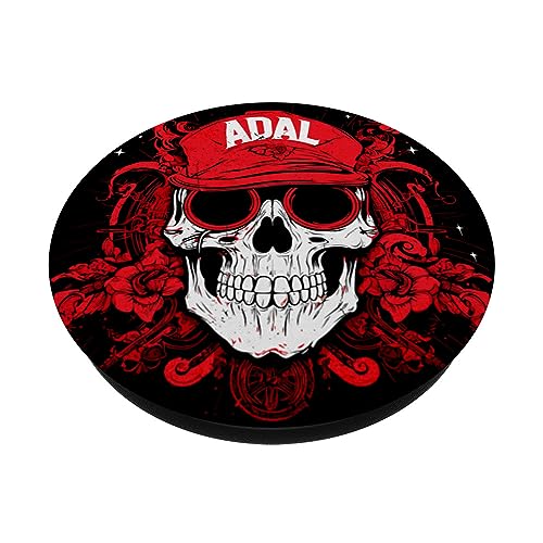 Items Personalized Skull with Adal Name PopSockets Swappable PopGrip, Black - Image 2