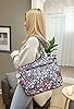 Floral Tote Water-resistant Large Shoulder Bag for Shopping School Work College Yoga Travel Beach Daily Use with Multi Pockets (autumn garden) #2