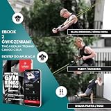 Zestaw taśm oporowych z eBookiem treningowym | Taśmy do ciężkich obciążeń: 5 lateksowych sznurków treningowych + uchwyty, kotwica drzwi paski kostki trening całego ciała gimnastyka sport