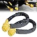 AutoXcessori Pair 1/2 inch x 22 inches Yellow Synthetic Winch Rope Soft Shackle Towing Recovery Strap Breaking Strength 38000lbs with Black Sleeves for Off-Road 4x4 Car Truck Jeep ATV UTV SUV