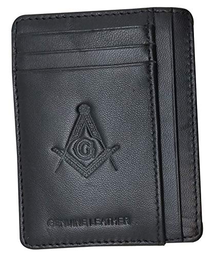 PDTXCLS Aeiniwer RFID Masonic Minimalist Slim Front Pocket Credit card Holder LW116B