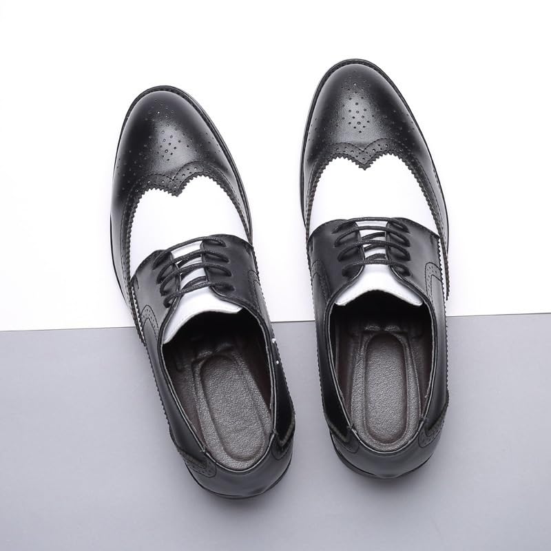 Formal Dress Shoes for Men Lace Up Mens Dress Shoes Elegant Black White Leather Shoes Men Oxfords Fashion British Design Mens Wedding Dress Formal Party Shoes2