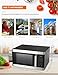 COMMERCIAL CHEF 1.6 Cubic Foot Microwave with 10 Power Levels, Small Microwave with Pull Handle Child Safety Lock, 1100 Watt Microwave with Digital Control Panels,Stainless Steel