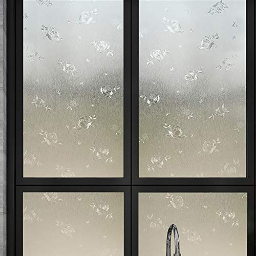 Hanshan Glass Film Window Film, Decorative Glass Film Opaque Frosted Privacy Window Decal Window Cling No Glue Removable Window Stickers 35 Inch × 3 Feet (Color : B, Size : 28Inch × 3Feet) #TOP1