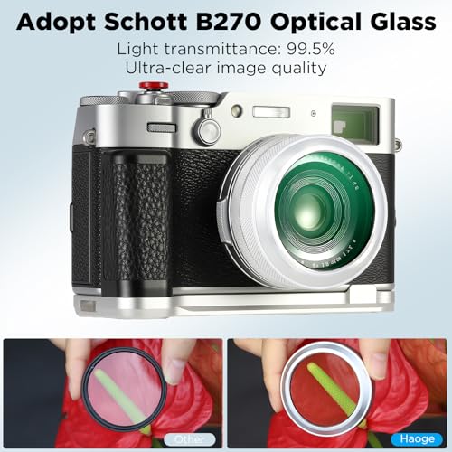 Haoge Cameralens Beschermingsfilter voor Fujifilm X100VI Fuji X100V Camera Accessoire Multi Waterdicht Nano Gecoat HD Optisch Glas met Geïntegreerde Adapter Ring Zilver LUV-XVIS - Afbeelding 4