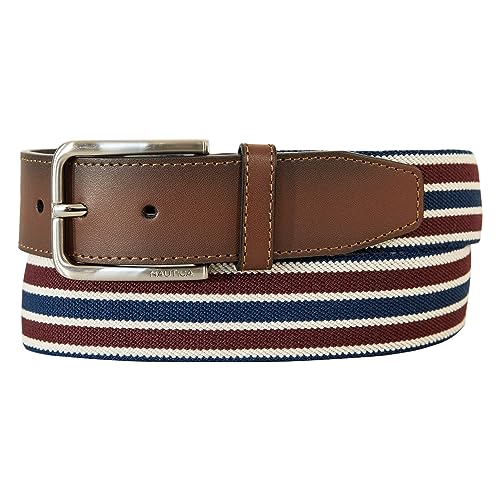 Nautica Men's Stretch Belt | Elastic | Adjustable | Classic | Everyday | Business | Work | Casual | Metal Buckle