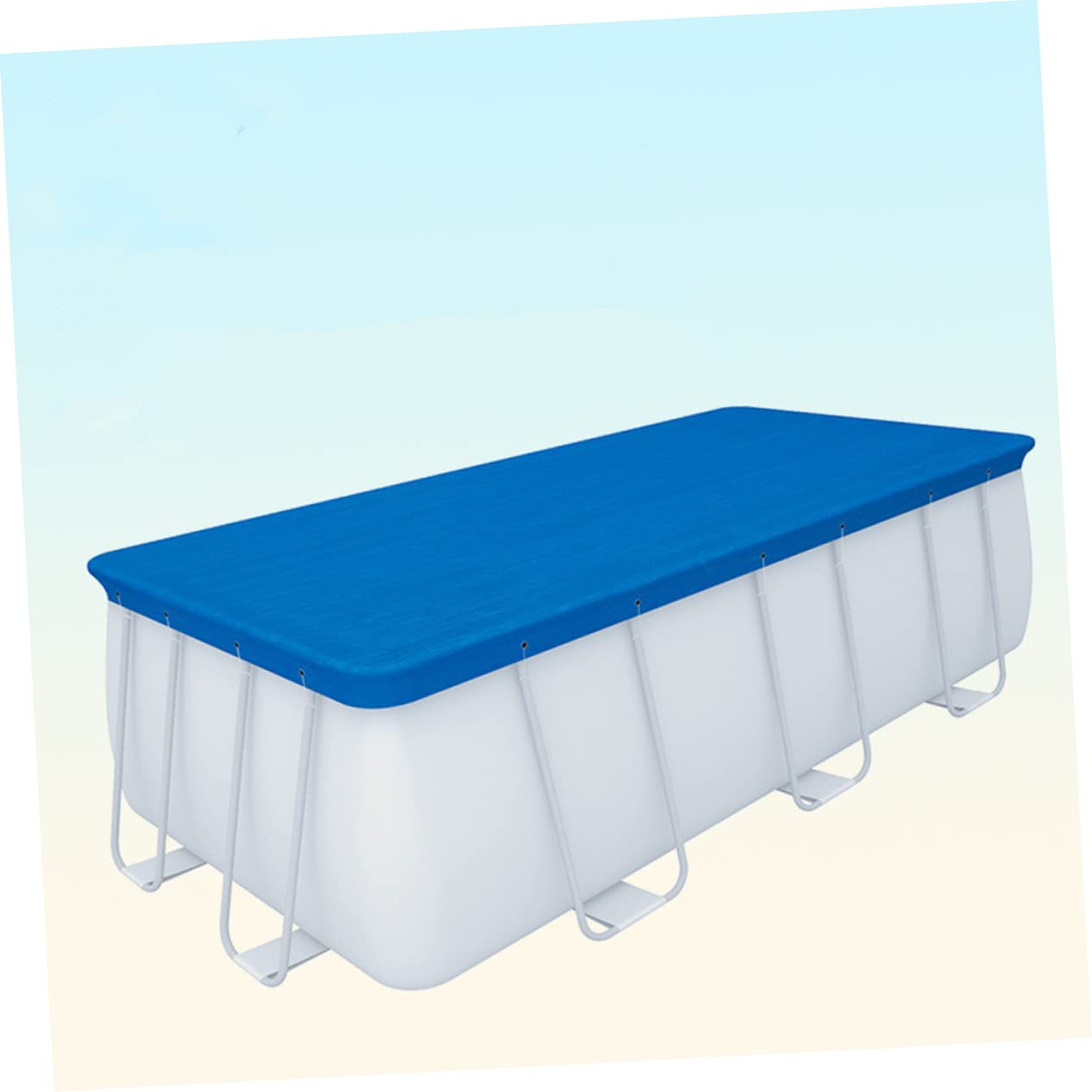 Kisangel Piscine PE Usage Cadre au à Gonflables pour Sol Piscines Bâche de Imperméable, Antidérapante Pliable, Bleu