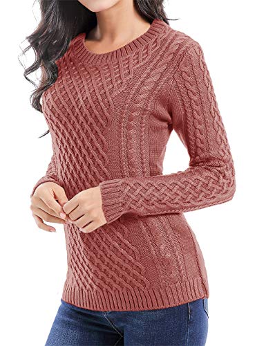 Image of v28 Women Crew Neck Knit Stretchable Elasticity Long Sleeve Sweater Jumper Pullover