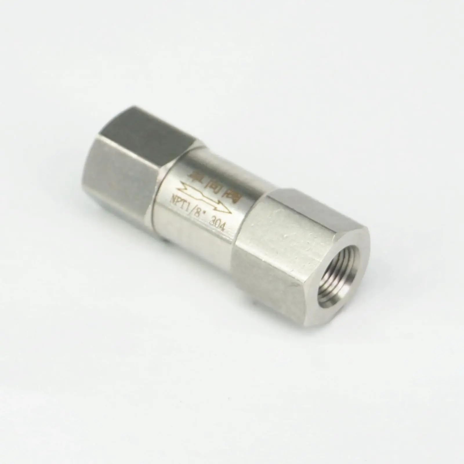 Válvula unidireccional de 1/8 en acero inoxidable con resistencia de 64 bares