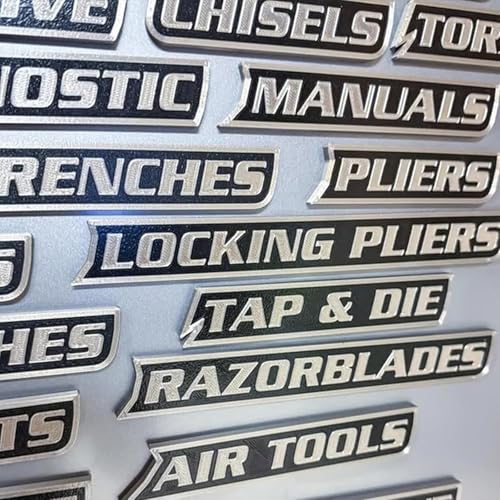 12 Pack of Magnetic Toolbox Labels, 3D-Printed Tool Box Labels
