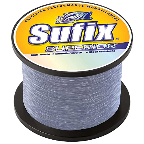 Sufix Superior Monofilament Fishing Line 830 yds 60 LB, Smoke Blue - 646-660