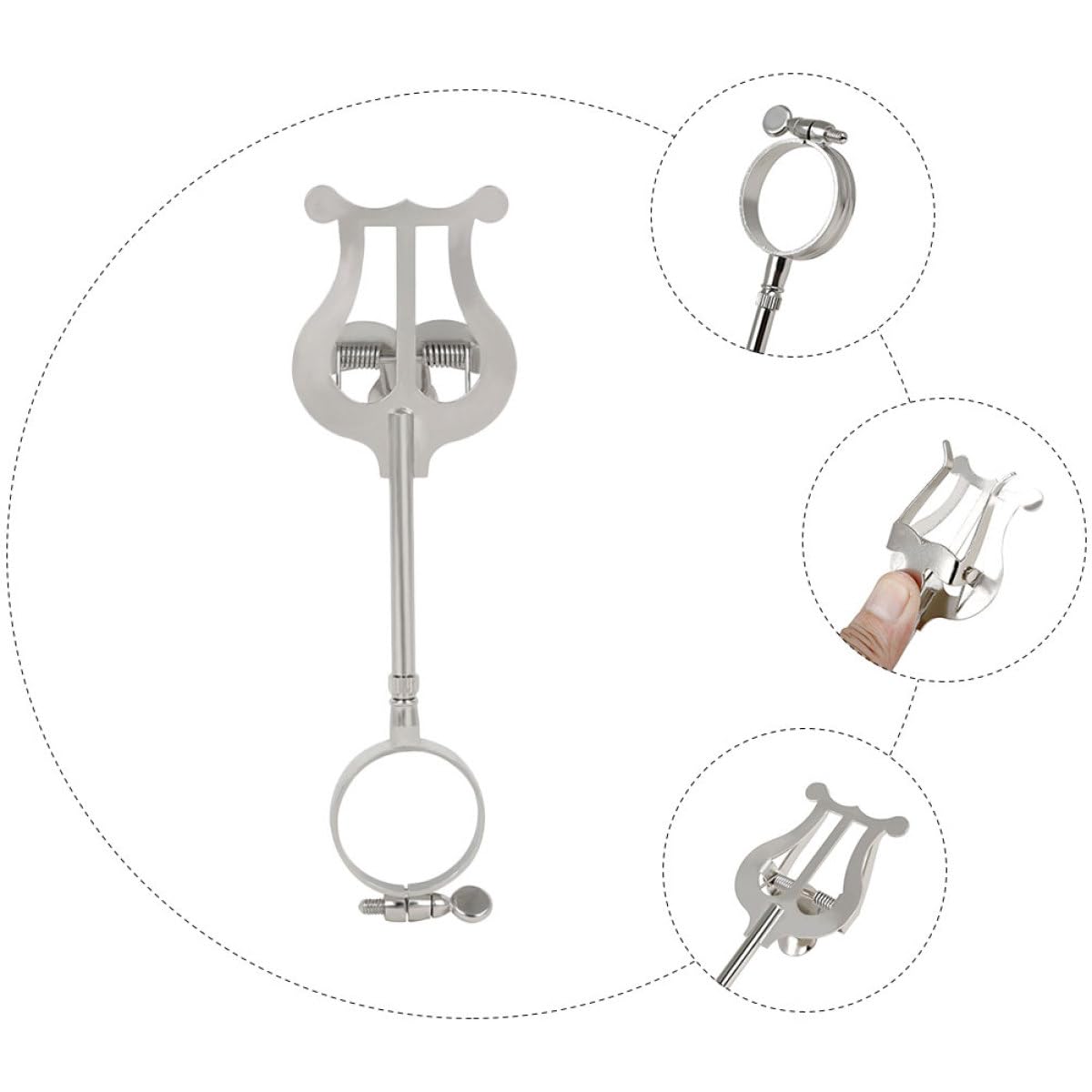 TOYANDONA Porta Spartiti Musicale per Clarinetto, Clip Regolabile in Ferro Forte Presa, Accessorio Pratico per Strumenti Musicali
