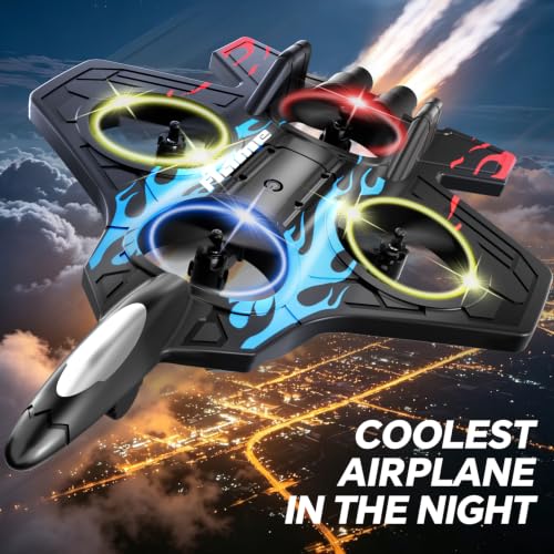 Image of 4DRC Foam RC Planes Remote Control Airplanes for Kids Adults, RC Airplane Fighter Jet with Light, 360 Flip Fighter Jet Toys, Stunt Roll, Airplane Toy Gifts for Kids Boys
