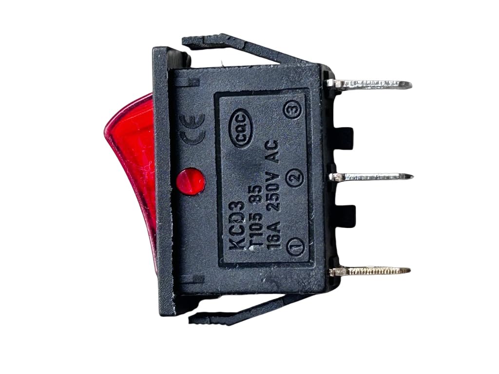 Interruptor basculante iluminado de 250 V de 3 clavijas (modelo 120927-24) para chimeneas eléctricas compatibles con calentador FMI Desa 29-159-1, interruptor número de pieza 28785 2