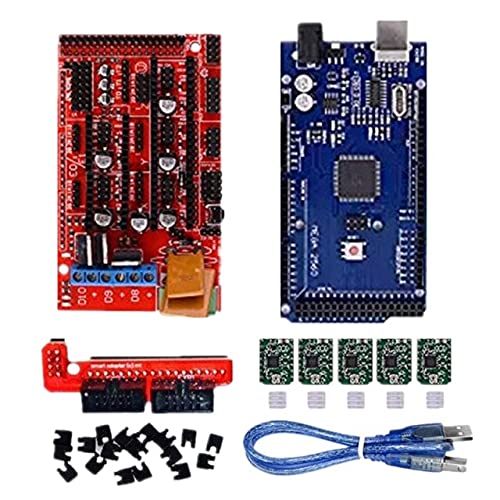 Lysee 3D Printer Parts & Accessories - 3D Printer Control Board Kit 2560 R3 Improved Board + Ramps 1.4 + 4988 Driver with Heat Sink - (Color: Red)