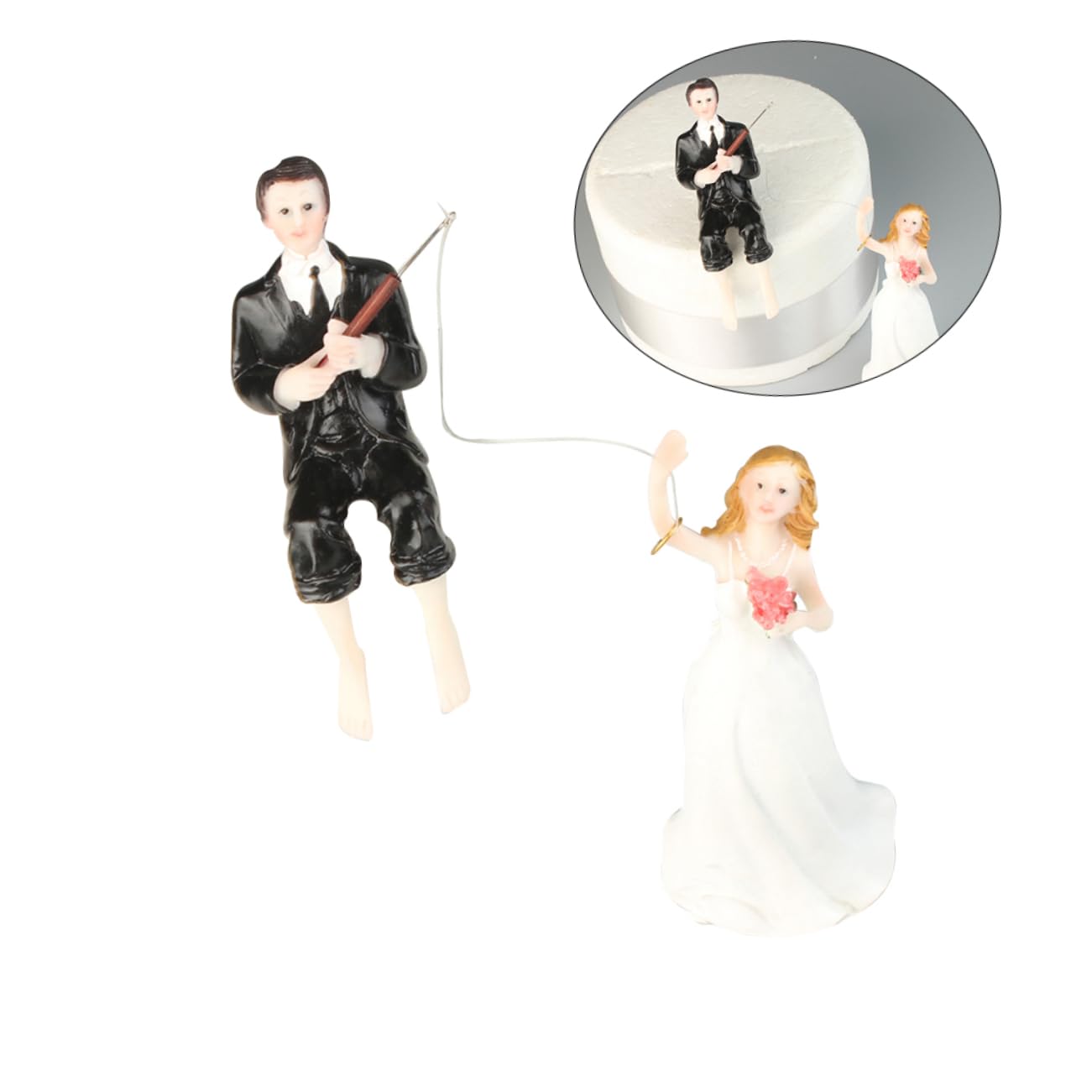 Abaodam 2stücke Brautpaar Tortenstecker Aus Resin Romantische Hochzeitsdekoration Mit Kuss-design Für Kuchen Bei Hochzeiten Und Jubiläen