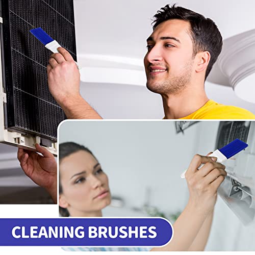 Image of Boao 16 Packs Coil Brush Air Conditioner Condenser Refrigerator Cleaning HVAC Coil Cleaner Small Plastic Whisk Brush (Blue)