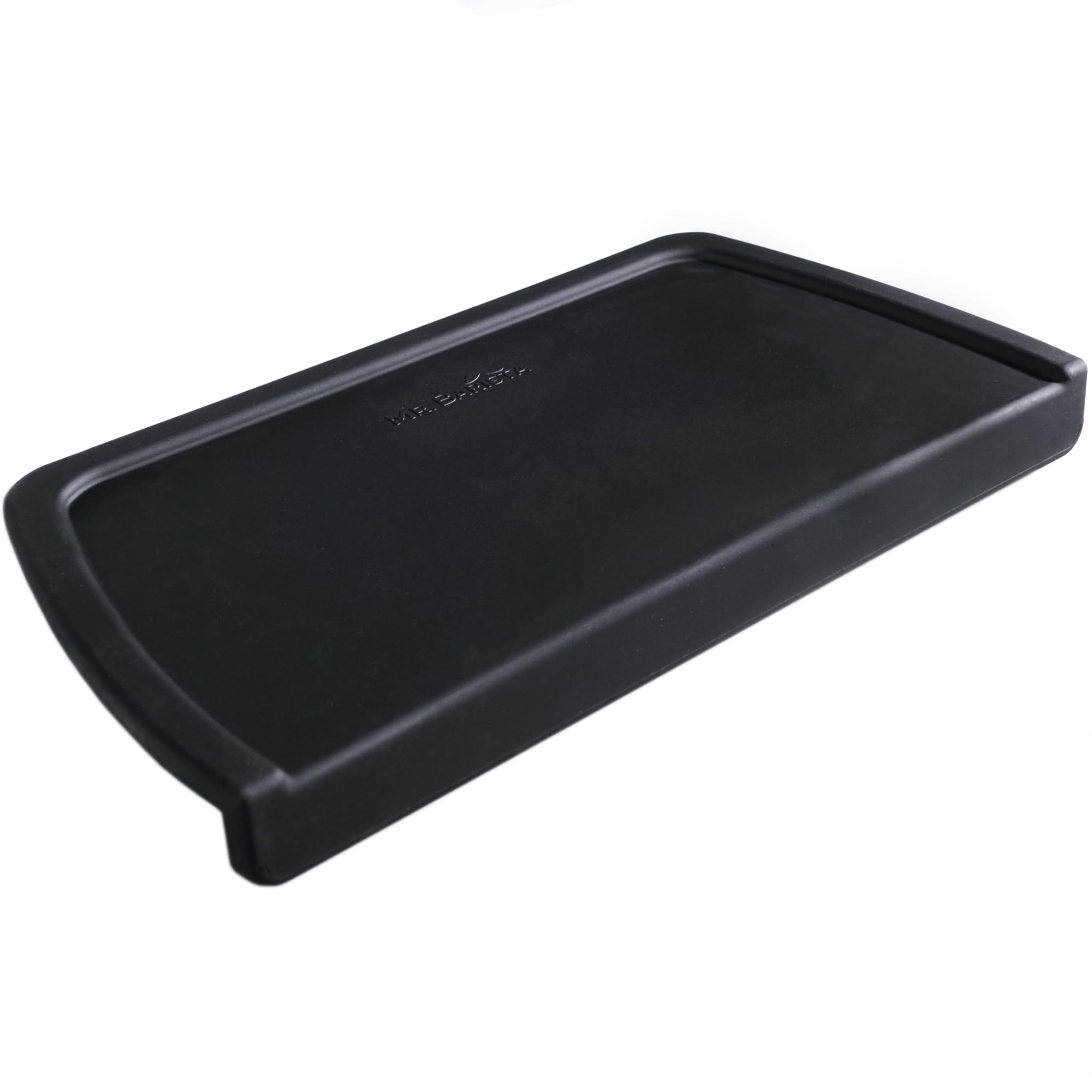 Mr. Barista® Profesjonalna mata silikonowa Barista z krawędzią, mata do ubijania sitka, akcesoria barista czarna, L 30 x 15 x 3 cm, idealna dla fanów kawy