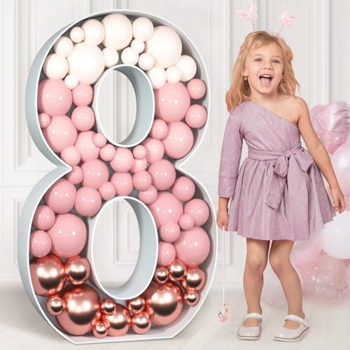 imprsv 3FT Mosaic Numbers for Balloons - Marquee Number Frame - 18th & 80th Birthday Decor - Anniversary Decor