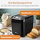 Clatronic® Brotbackautomat - frisches Brot zu Hause selber backen | automatische Zubereitung & Warmhaltefunktion | Backautomat mit Timer | einfache Bedienung über Display | 12 Backprogramme | BBA 3774