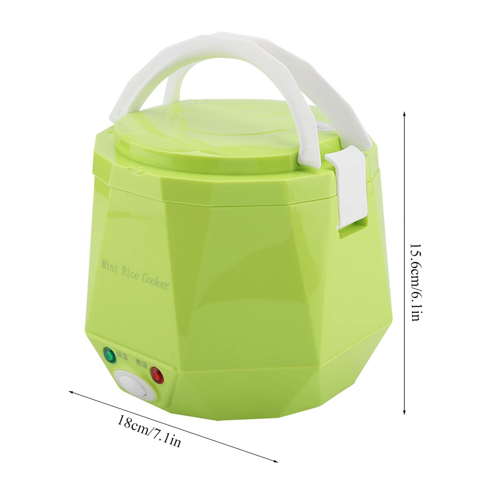 Olla Arrocera Eléctrica Multifuncional Portátil, 24V, 140W, Comida para Camiones, para el Hogar y los Viajes (GREEN)