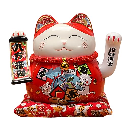TXYXT Lucky Statue Cat Figurines Chinese Cat Waving Arm Maneki Neko Ceramic Japanese Money Fortune Cat Gift Decorations for Store Company Opening(YS6501) TXYXT Lucky Statue Cat Figurines Chinese Cat Waving Arm Maneki Neko Ceramic Japanese Money Fortune Cat Gift Decorations for Store Company Opening(YS6501)