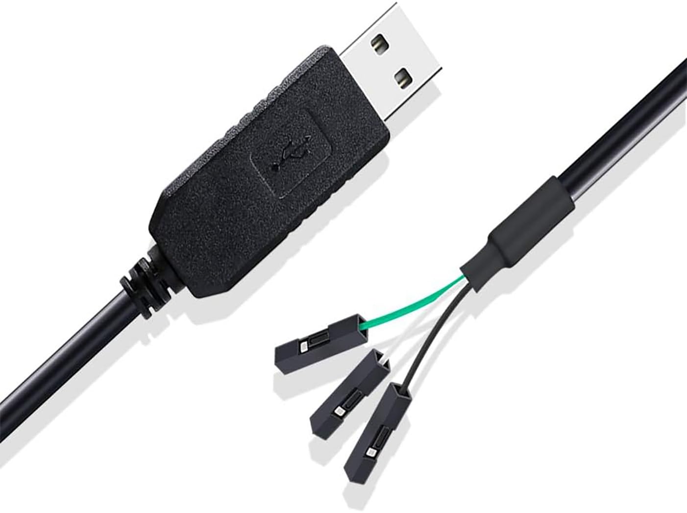 DTech FTDI - Adattatore seriale USB a TTL, 3,3 V, cavo di debug TX RX Signal 3 pin, presa FT232RL, chip per Windows 10 8 7 Linux MAC OS (1 m, nero)