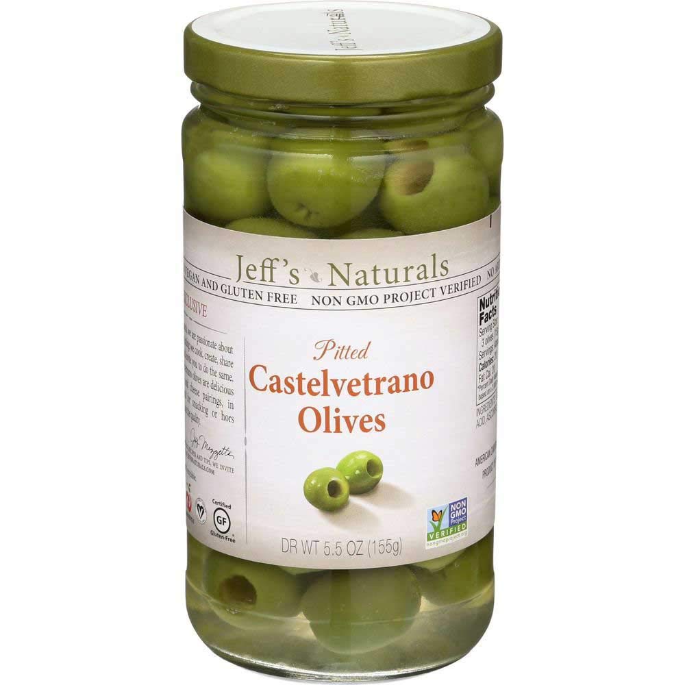 Jeffs Natural Pitted Castelvetrano Olives, 5.5 Ounce -- 6 per case.