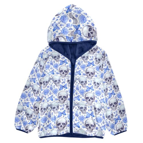 Skull Boys Fleece Coat,Children's Zip-Up Hoodie Jacket,Baby Warm Fashion Outerwear 3-10T,A113304