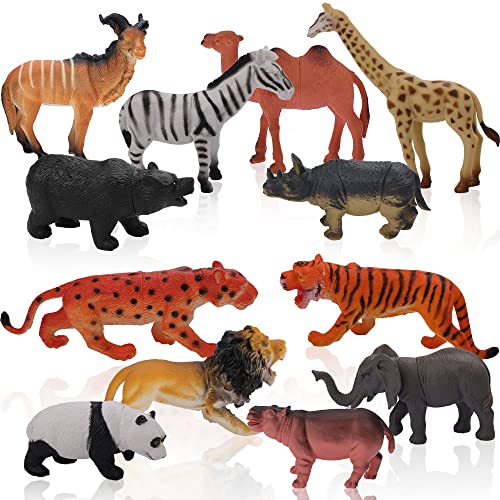 Vitamínicos, Jungle Animal Counters, Cifras de Animales del Zoológico Safari, Realistas de Animales de La Selva, Tubo de Criaturas Salvajes, Juego de Animales de 12 Piezas,...