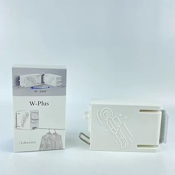 W-Plus Clothesline,Retractable Clothesline, Indoor Outdoor Clothes Line, Automatic Retractable Clothesline with Fixed Hanging Hole13.8ft. Can Bear 44lb,Adjustable,Hanging Lock to Prevent Sagging