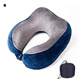 Ergonomisches Stollendesign - Das standardmäßige U-förmige Nackenkissen unterstützt nicht den nach links und rechts geneigten Nacken. Die Produktgröße beträgt 27 * 27 cm. Das Design des Reise-Nackenkissens ist tragbar und bequem. Es wird mit einer verbesserten Reisetasche geliefert, die das Nackenkissen auf die Hälfte seiner Größe komprimiert, ohne zusätzlichen Platz zu beanspruchen