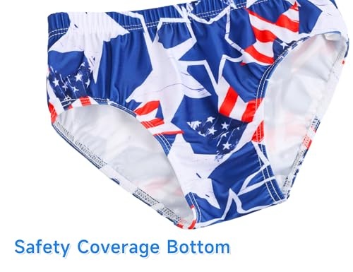 Image of Girls Tankini Swimsuit UPF50+ Ruffle 2 Piece Bathing Suit Full Coverage Kids Swimwear Ages 2-14 Years