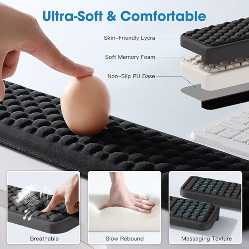 Image of MEKASS L-Shaped Desk Elbow Pad for Desk, Memory Foam Elbow Support Padding with Non-Slip, Ergonomic Desk Edge Cushion, Wrist Comfort Support for Office Home 2 Pcs (Hexagon Black)