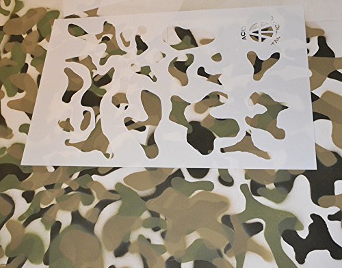 Acid Tactical® 4 Pack - 9X14" Camouflage Airbrush Spray Paint Stencils - Duracoat Cerakote Gun #TOP7