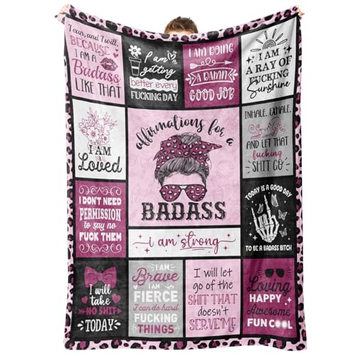 Craftique Birthday Gifts for Women, Affirmations for a Badass Blanket, Galentines/Daily...