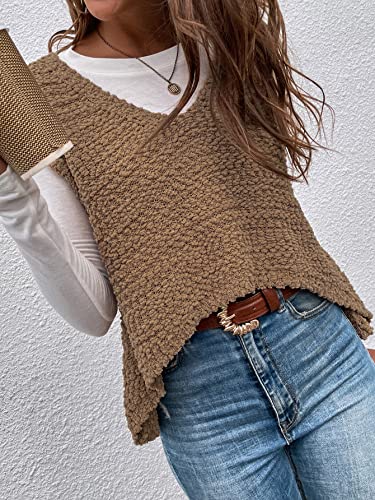 Image of Floerns Women's Vintage V Neck Cutout Back Hight Low Hem Knit Sweater Vest