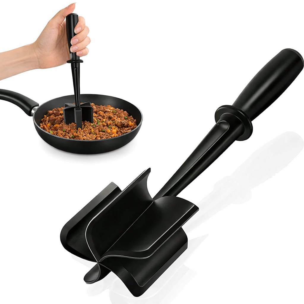 Meat Chopper Meat Masher, Mince Masher for Ground Beef Hamburger Turkey, Heat Resistant Non-Stick Chicken ShredderEasy to Use for Cooking and Kitchen Gadget