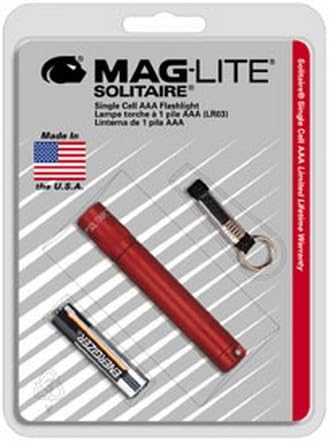 Solitare Mini Mag Flashlight Aluminum 1 Aaa Cell Red