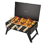 Chefman Compact Briefcase BBQ Grill for Outdoor Cooking | Portable, Lightweight Design Perfect for Camping, Tailgating, and Backyard BBQs – Easy to Transport and Store Charcoal Grill
