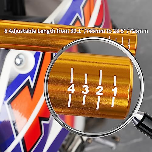 Image of Handlebars 7 /8 Inch for Motorcycle,RUTU Upgraded Universal Dirt Bike Handle Bar with Crossbar Pad Mid-Rise Mini Bike Pit Bike Handlebar for Motocross ATV Quad - Golden