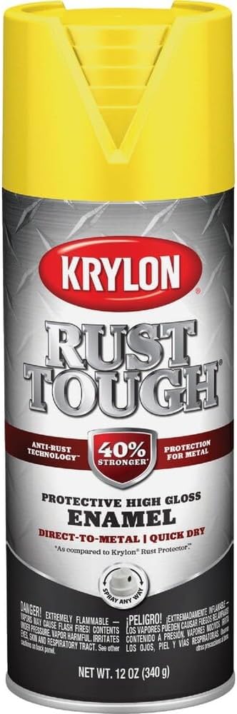 Krylon K06901000 Rust Protector and Preventative Enamels, 12 oz., Yellow/Gloss
