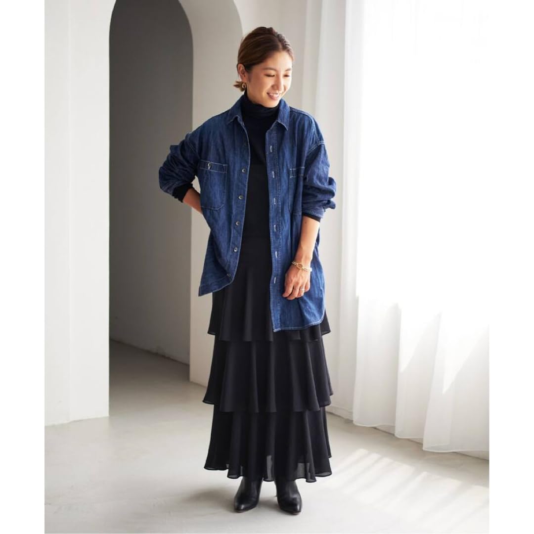 Amazon.co.jp: Plage Georgette Tiered スカート ブラック38 