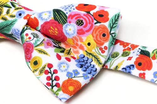 Image of Colorful Fun Pattern Pre-Tied Bow Tie Mens Floral Space Adjustable Bowtie