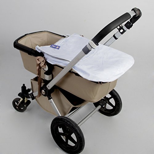 Saco Capazo + Funda Ajustable Danielstore Universal .Serie Acolchado boton .Carrito Bebé Color celeste